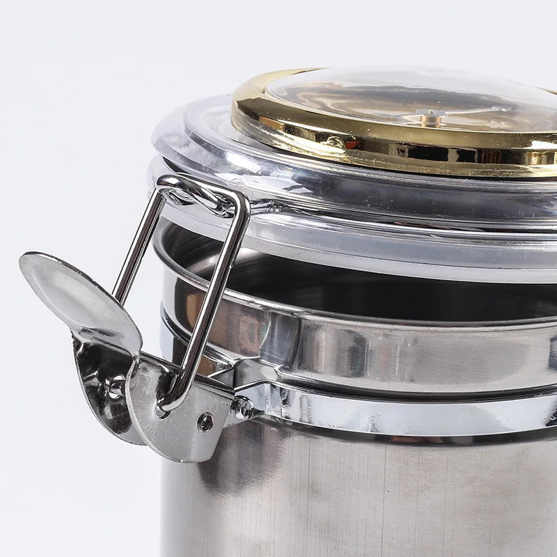 Stainless Steel Stash Jar with Hygrometer